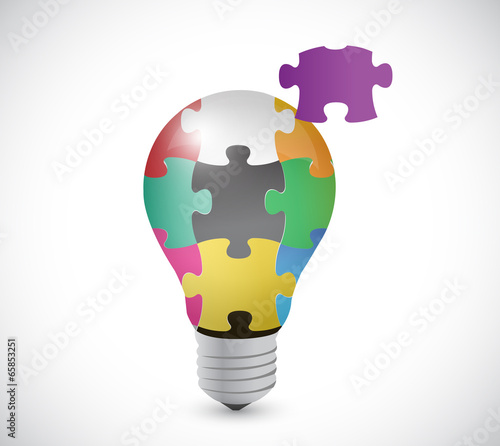 Illustration: light bulb puzzle pieces illustration design light bulb puzzle pieces illustration design