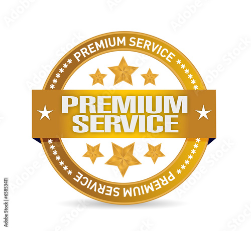 Illustration: premium service gold seal illustration design premium service gold seal illustration design
