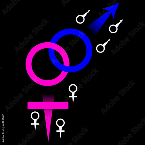 Illustration: Linked Male and Female Symbols Linked Male and Female Symbols