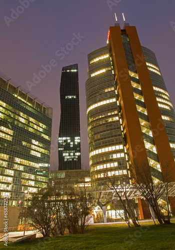 Photo: Vienna - High buildings beside Unocity in dusk Vienna - High buildings beside Unocity in dusk