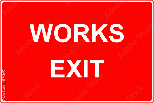 Illustration: Works exit sign Works exit sign