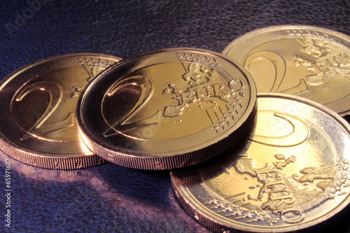 Photo: 2 euro coins 2 euro coins