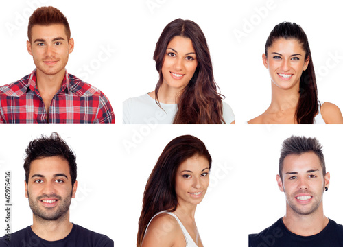 Photo: Collage with six images of young people Collage with six images of young people