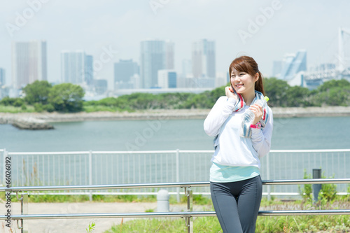 Photo: 運動後の女性 運動後の女性