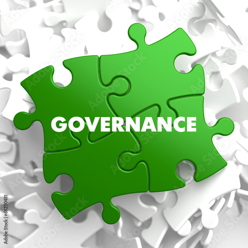 Illustration: Governance - Concept on Green Puzzle. Governance - Concept on Green Puzzle.