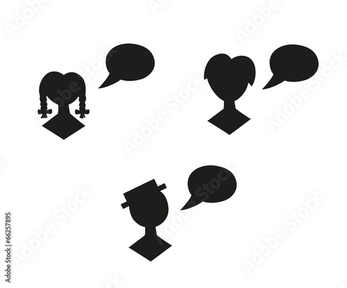 Vector: silhouette speak bubble silhouette speak bubble