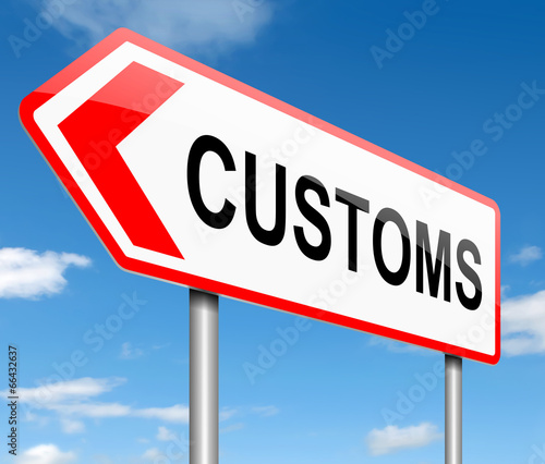 Illustration: Customs concept. Customs concept.
