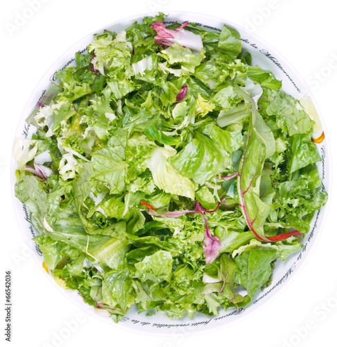 Photo: top view of fresh italian lettuce mix top view of fresh italian lettuce mix