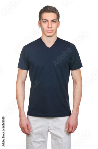 Photo: Male t-shirt isolated on the white background Male t-shirt isolated on the white background