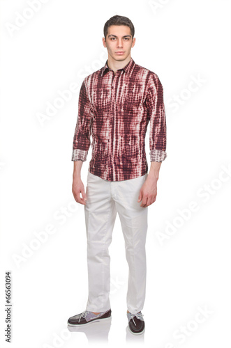 Photo: Man in fashion look isolated on white Man in fashion look isolated on white