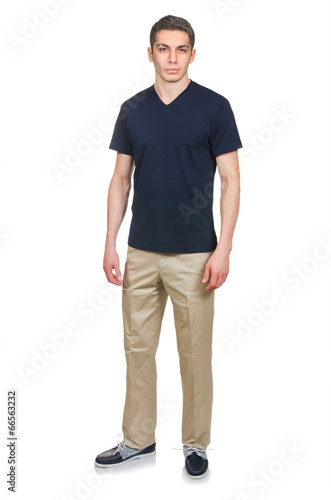 Photo: Man in fashion look isolated on white Man in fashion look isolated on white