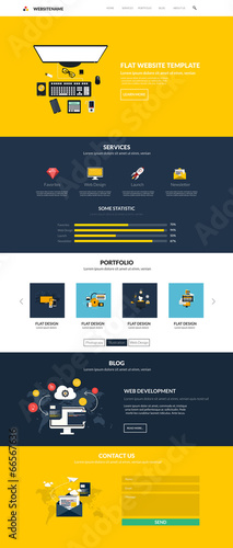 Vector: Website interface template- one page. Modern flat style. Vector Website interface template- one page. Modern flat style. Vector