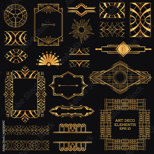 Vector: Art Deco Vintage Frames and Design Elements - in vector Art Deco Vintage Frames and Design Elements - in vector