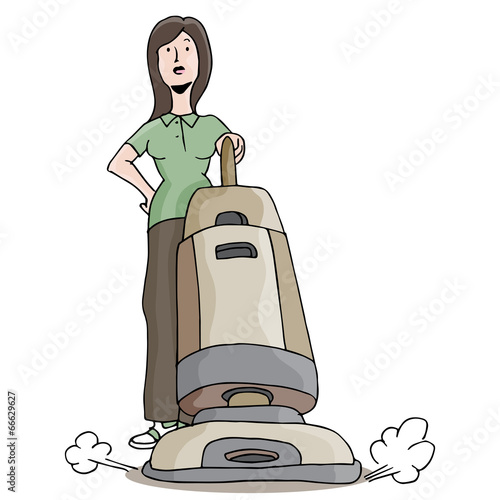 Vector: Carpet Cleaner Girl Carpet Cleaner Girl