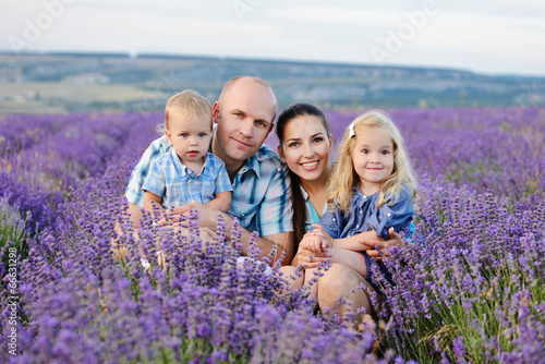 Photo: family in lavender field family in lavender field