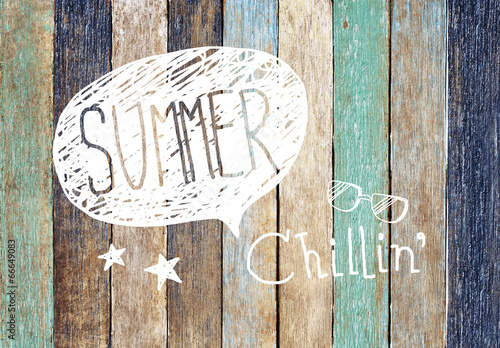 Photo: Colorful Wooden Plank and Summer Concepts Colorful Wooden Plank and Summer Concepts