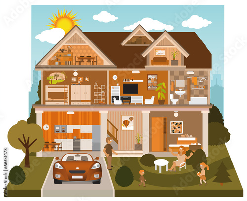 Vector: Inside the house Inside the house