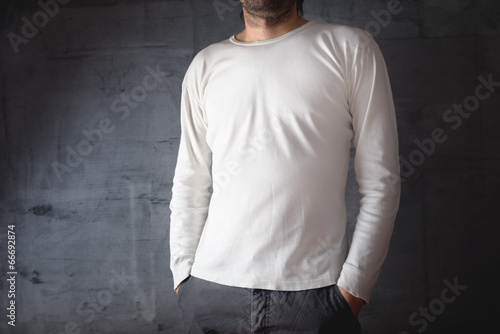 Photo: Man in blank white t-shirt Man in blank white t-shirt