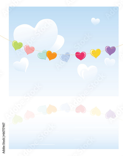Illustration: hearts on rope hearts on rope