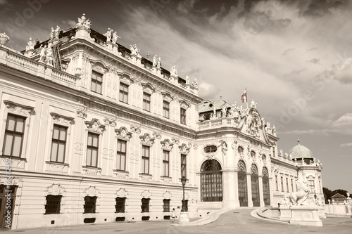 Photo: Belvedere palace - sepia image Belvedere palace - sepia image
