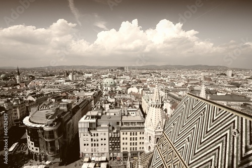 Photo: Vienna cityscape - sepia image Vienna cityscape - sepia image