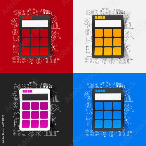Vector: Drawing business formulas: calculator Drawing business formulas: calculator