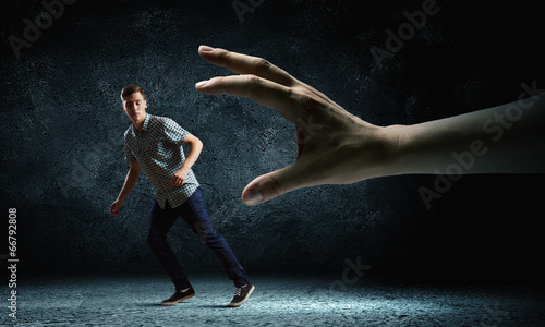 Photo: Man running away Man running away