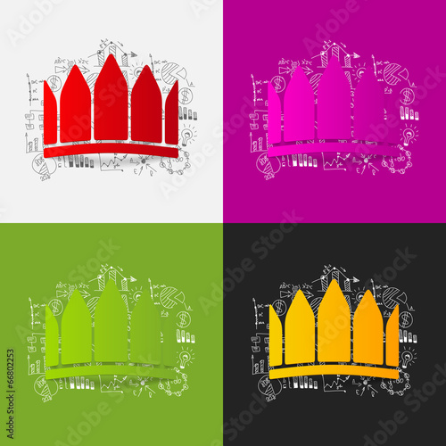 Vector: Drawing business formulas: crown Drawing business formulas: crown