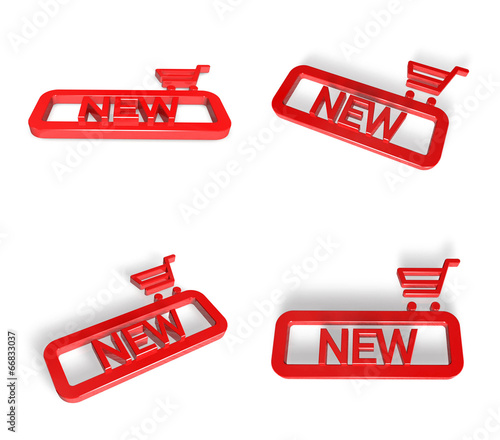 Illustration: 3D NEW icons and Shopping search box. 3D Icon Design Series. 3D NEW icons and Shopping search box. 3D Icon Design Series.