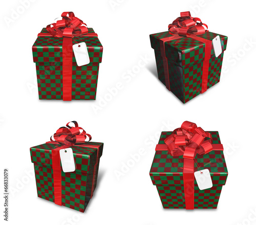 Illustration: 3D checkered square gift box set. 3D Icon Design Series. 3D checkered square gift box set. 3D Icon Design Series.