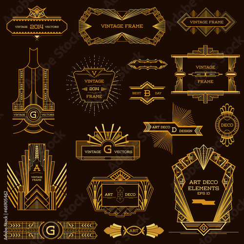 Vector: Art Deco Vintage Frames and Design Elements - in vector Art Deco Vintage Frames and Design Elements - in vector