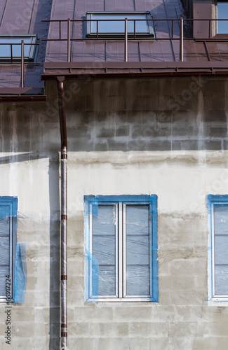 Photo: Facade with rain gutter Facade with rain gutter
