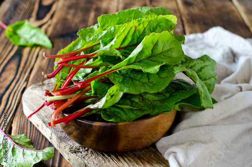 Photo: Chard leaves in a bowl Chard leaves in a bowl