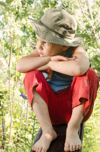 Photo: Cheeky young barefoot country boy Cheeky young barefoot country boy