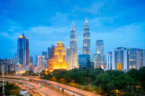Photo: Night view of Kuala Lumpur skyline. Night view of Kuala Lumpur skyline.