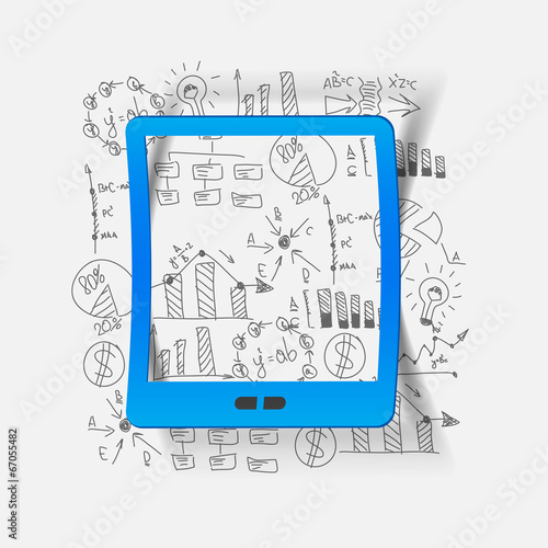 Vector: Drawing business formulas: tablet Drawing business formulas: tablet
