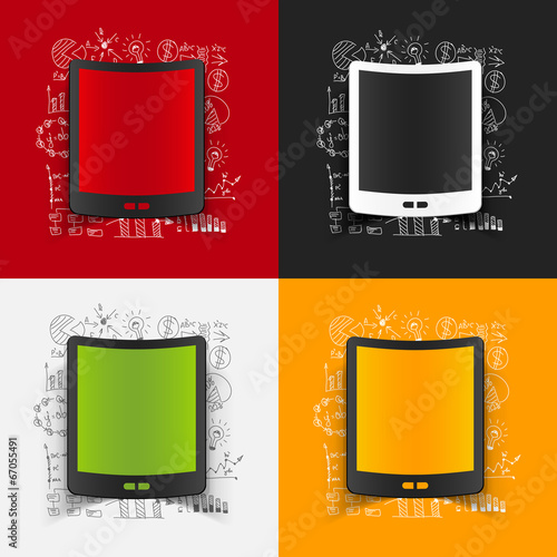 Vector: Drawing business formulas: tablet Drawing business formulas: tablet