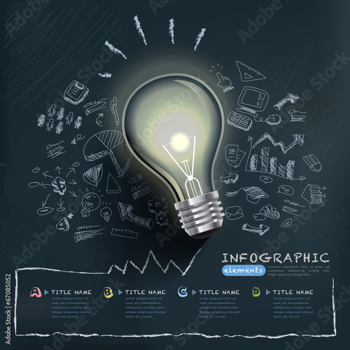 Vector: creative infographics template with bulb creative infographics template with bulb