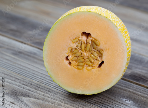 Photo: Freshly cut half Melon Freshly cut half Melon