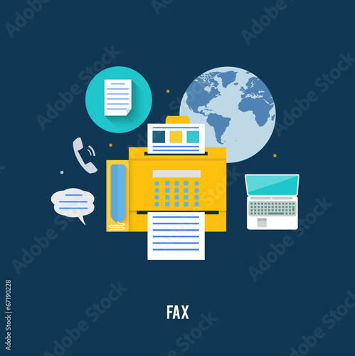Vector: Fax icon in flat design Fax icon in flat design