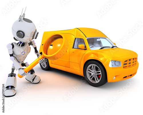 Illustration: Robot searching for a van Robot searching for a van