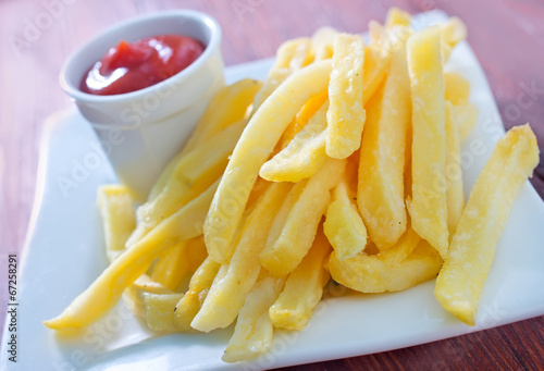 Photo: fried potato with sauce fried potato with sauce
