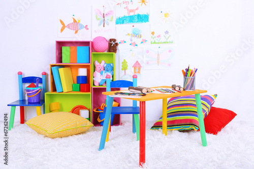 Photo: Interior of classroom at school Interior of classroom at school