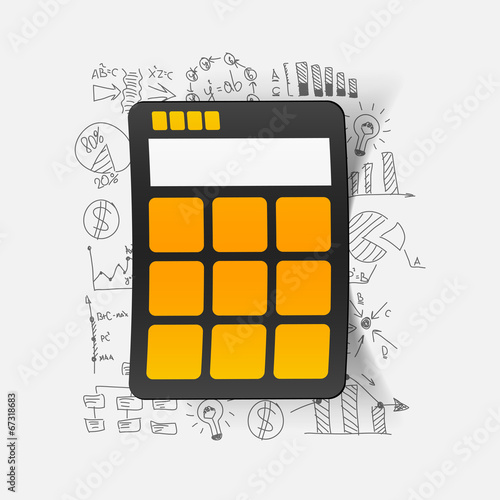 Vector: Drawing business formulas: calculator Drawing business formulas: calculator
