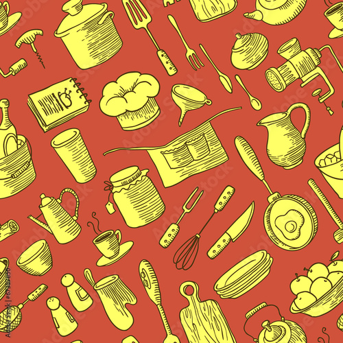 Vector: kitchen seamless kitchen seamless