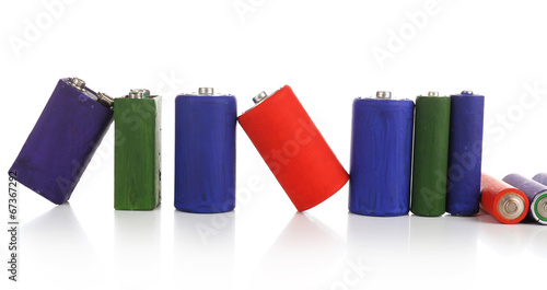 Photo: Alkaline batteries, isolated on white Alkaline batteries, isolated on white
