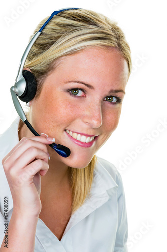 Photo: Frau mit Headset Frau mit Headset