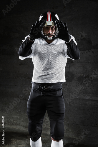 Photo: american football player waiting for ball american football player waiting for ball