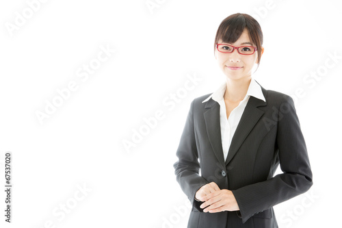 Photo: portrait of asian businesswoman on white background portrait of asian businesswoman on white background