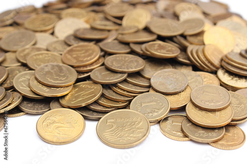 Photo: Coins isolated on white background Coins isolated on white background
